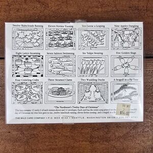 The Wild Card Company 1990‎ Northwest 12 Days of Christmas Cards Set - NIOB